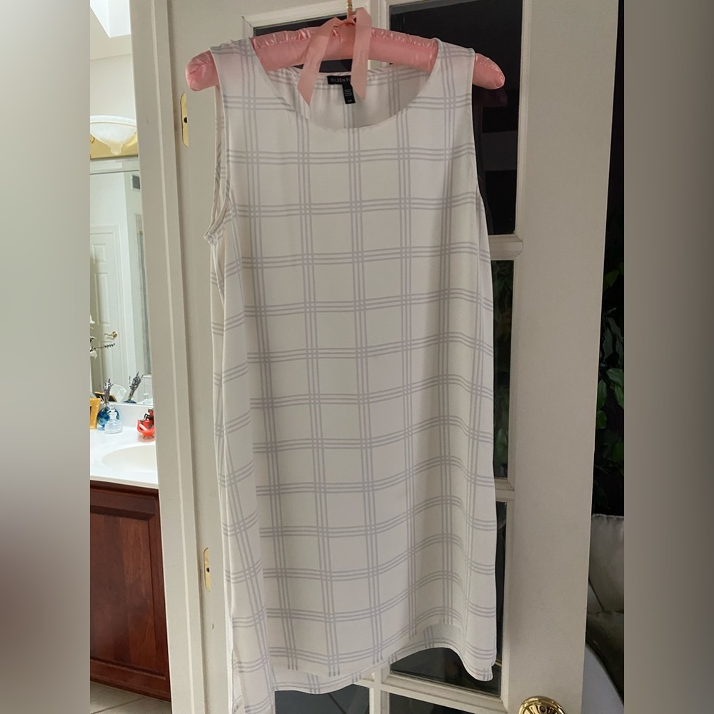 Silk Georgette crepe ballet neck long tank